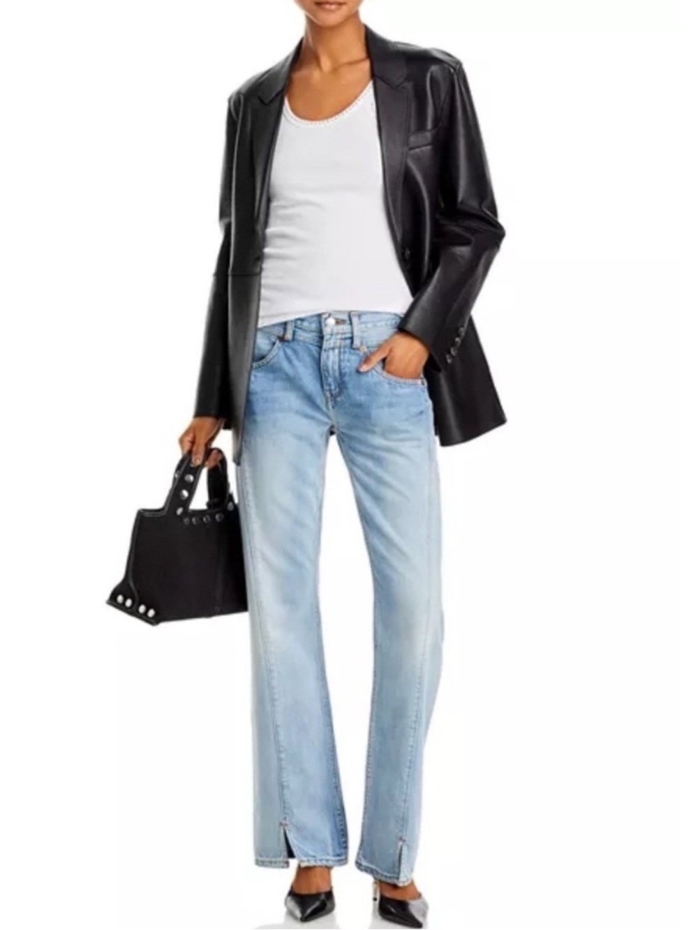 Re/Done Marea Mid Rise Kick Flare Light Wash Jeans | Size 24